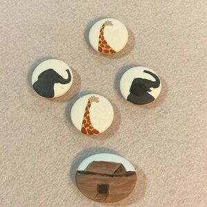 Vintage Noah’s Ark Safari Animal button covers